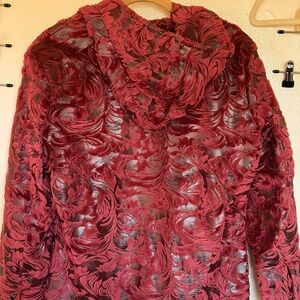 Red Velvet Patterned Hoodie